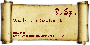 Vadászi Szulamit névjegykártya